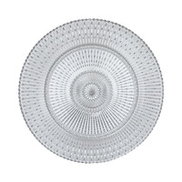 Assiette plate en verre créative avec bord doré et motif incrusté, assiette de service pour steak, design minimaliste moderne électroplaqué, assiette à dîner
