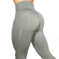 Nouveaux Leggings de Sport et Yoga Style Européen et Américain, en Spandex/Polyester, Anti-Transpiration, Taille Haute, Effet Push-Up