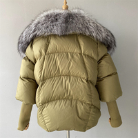 Veste d'hiver pour femme, parka rembourrée en duvet de canard blanc, col en fourrure de renard véritable, luxe, grande taille, naturelle, chaude, personnalisée