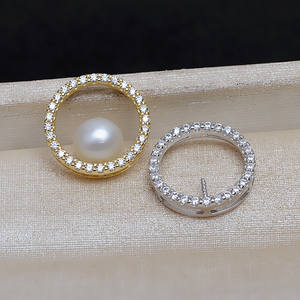 Collier avec pendentif en forme de O en argent S925, fermoir, accessoire de bricolage, support vide 4179 pour perles, boucles d'oreilles en cristal, collection Golden Years - Product Image 2