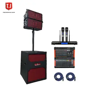 T.I Pro Audio set di altoparlanti di potenza professionale mixer amplificatore altoparlanti Audio line array da 10 pollici singoli in vendita