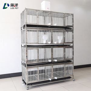 <span class=keywords><strong>Cage</strong></span> à pigeons LZ en acier inoxydable à 4 étages et 8 portes, cages à pigeons pliables <span class=keywords><strong>avec</strong></span> mangeoires et abreuvoirs automatiques, déplaçable - Product Image 2