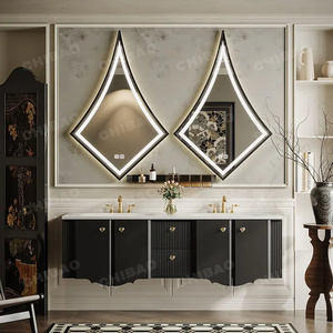 Style simple en bois massif pour meubles de salle de bain avec évier portes coulissantes miroir mural pour usage domestique - Product Image 3