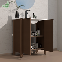 Meuble-lavabo pliable rainuré avec vasque, en stock entrepôt US, écologique, montage rapide, pour salle de bain