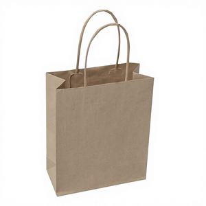 ถุงกระดาษคราฟท์รีไซเคิล 100% แบบกำหนดเอง พิมพ์โลโก้ได้ สไตล์คลาสสิก สีน้ำตาล สำหรับบรรจุภัณฑ์ของชำ ของขวัญ โปรโมชั่น และสินค้าในครัวเรือน - Product Image 1
