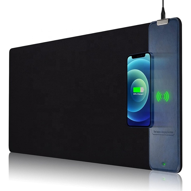 Custom Desk Mat Mouse Pad Wireless Charging Wireless Charge Mouse Pad RGB Sublimation PC Leather Mouse Desk Pad Wrist for Office