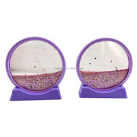 Verre en mouvement sable sablier créatif Led lampe de table en mouvement Sahara désert sable montre mur Quicksand peinture