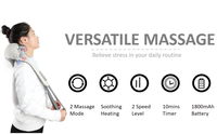 Ceinture de massage chauffante Shiatsu EMOKA polyvalente à pétrissage profond, rechargeable par USB, avec contrôle de la minuterie pour le cou et les épaules, certifiée ROHS FCC