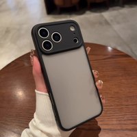 Étui de téléphone portable minimaliste en TPU+PC antichoc noir mat pour 17/16/15 Pro Max/Air