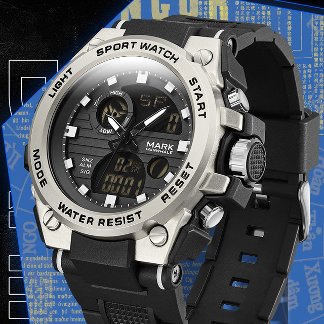 Men's Quartz Sports Watch Waterproof 3BAR Pointer Dial Luminous Date Alarm Pilot Watch Rubber Band 48MM Lightweight