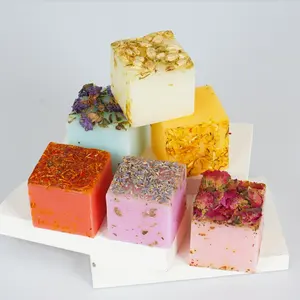 Private Label Skin Lightening Plant Jasmine Rose Lavender Petal Essential Oil Handmade Soap