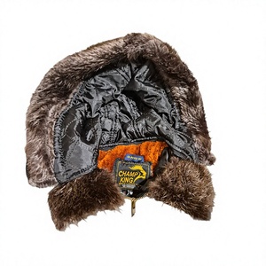 Veste en cuir de mouton avec doublure en fausse fourrure et fourrure véritable au col et à la capuche - Product Image 2