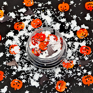 Halloween Chunky Glitter Mix <span class=keywords><strong>Orange</strong></span> Noir Violet pour Artisanat Ongles Résine - Product Image 2