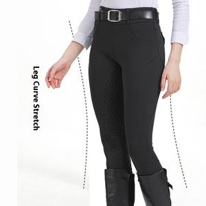 <span class=keywords><strong>Pantalon</strong></span> équestre taille haute pour femme Vêtements de test de compétition résistants à l'usure Équipement de chevalier antidérapant pour accessoires de cheval - Product Image 3