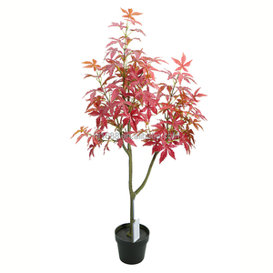 Érable Artificiel Japonais 120 Cm - Pot Inclus, Feuilles Rouges D'automne, Pour Décoration Intérieur/extérieur - 5