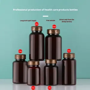 Frasco de Saúde em PET Cor Chá com Impressão em Tela, Tampa Flip-Top para Cápsulas de Óleo de Peixe - Product Image 3