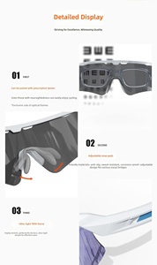 Gafas de Sol Deportivas TR90 <span class=keywords><strong>para</strong></span> Exteriores con Almohadillas Nasales Ajustables <span class=keywords><strong>para</strong></span> Protección Contra el Viento, Ciclismo, Running y Uso Activo ODM OEM - Product Image 3