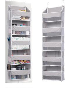 2 in 1 <b>Wall</b> Mount Over Door <b>Hanging</b> Organizer <b>Storage</b> 5-shelf Clothing Tools Bedding Jewelry Eco-friendly Multifunction Fabric - Product Image 1