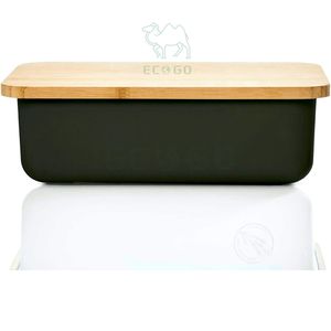 Boîte à pain en bambou avec planche à découper intégrée Boîte à pain en bois Boîte à pain avec planche de cuisine - Product Image 5