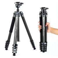 Professionele Koolstofvezel Quick Release Statief Camera Statief 360 Graden Lichtgewicht 2-In-1 Statief Draagbare Dslr Camerastandaard