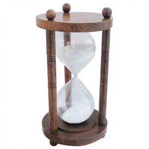 Portable Wood Body White <b>Sand</b> Hourglass <b>Timer</b> Finest Natural Finished Good Quality Nautical Sandtimer for Travelling & Picnic - Product Image 1