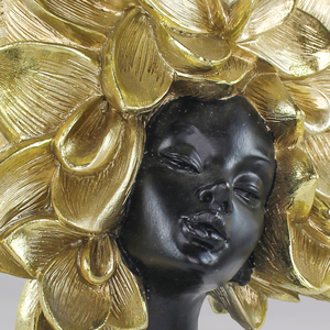 <span class=keywords><strong>Statue</strong></span> de femmes africaines sur mesure décoration d'intérieur artisanat en résine têtes de bustes africains avec ornements en rose - Product Image 4