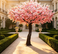 Pohon Bunga Sakura Buatan Paling Populer untuk Dekorasi Salon Kecantikan, Pohon Bunga Pink Modern, Tanaman Sutra Buatan