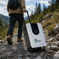 Station d'alimentation portable sur roulettes 4,5 kWh 3000 W à onde sinusoïdale pure avec plusieurs modes de charge
