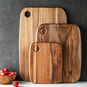Juego de tablas de cortar de madera de acacia al por mayor para cocina, tabla de cortar de madera con etiqueta privada personalizada, bandeja para servir charcutería - Product Image 1