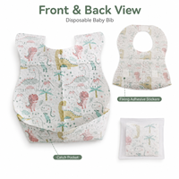Bavoirs jetables pour bébés OEM/ODM avec poche alimentaire, emballés individuellement, conception de logo personnalisée disponible, fabriqués en Chine, prix usine