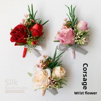 Nieuwe collectie Europese stijl bruiloft bruid bruidegom getuige bruidsmeisje vader moeder heldere bloemen lint band etiquette corsage