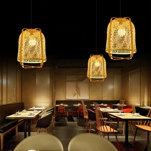 Lampe suspendue artisanale en <span class=keywords><strong>bambou</strong></span> naturel, style bohème, en rotin tressé écologique, pour îlot de cuisine et salle à manger - Product Image 2
