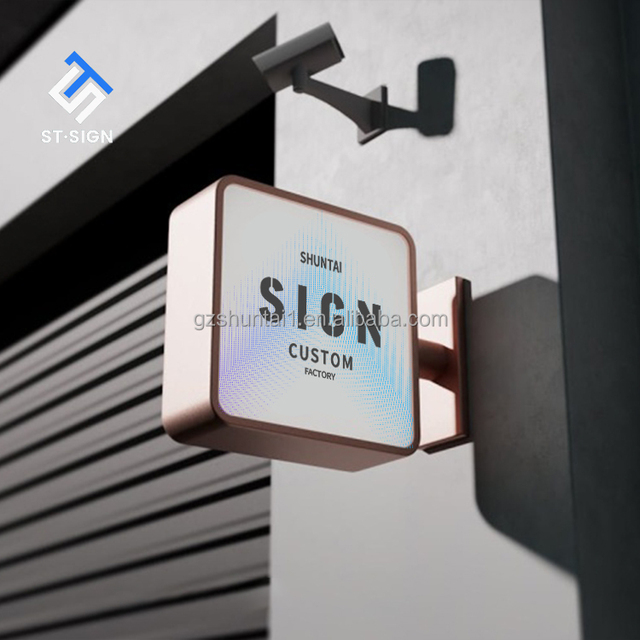Custom-Shaped 3D Outdoor Advertising LED Light Box Double-Sided Square Pattern Vacuum Forming Aluminum Frame Acrylic Material