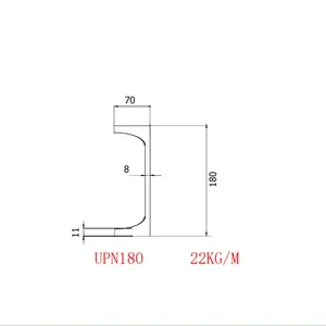Immagine standard dell'esportazione dell'imballaggio del 180*70*8*11 del materiale EN10279 S355JR del canale in acciaio UPN180