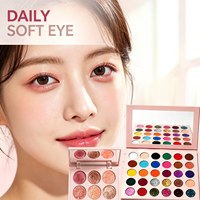 Palette de fards à paupières colorés OEM d'usine, 30 couleurs, grande palette assortie à 6 nuances, mini fards à paupières scintillants, emballage personnalisé, maquillage