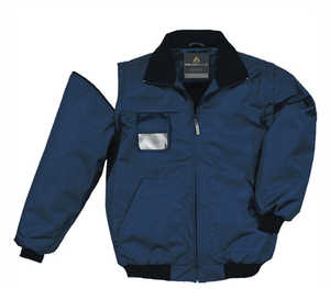 DF405117 Custom Pilot 2-in-1 Outdoor Clothing with Plush in Autumn and Winter <b>Navy</b> BLUE BLACK - Product Image 2