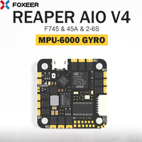 Foxeer Reaper F745 AIO V4 F7 Flight Controller MPU6000 45A BLS ESC 2-6S Dshot 25.5*25.5mm untuk Drone Balap FPV RC
