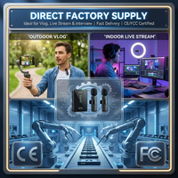 Micrófono Lavalier Inalámbrico Omnidireccional Portátil K15 Mini 2.4G Recargable 3 en 1 con Cancelación de Ruido Tipo-C para Transmisiones en Vivo