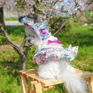 Fabricant vente en gros de chapeaux <span class=keywords><strong>Bonette</strong></span> mignons pour animaux de compagnie vêtements et robes pour chiens Monet Garden Spring Summer Tea Party - Product Image 6