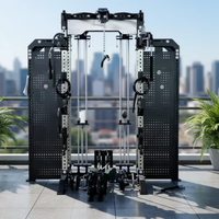 Machine de musculation multifonction intégrée avec Lat Pulldown, Low Row, Smith Cable Crosser et double colonne de poids