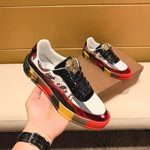 Nouvelles baskets de luxe pour hommes 2026, imprimé baroque, accents dorés, motif géométrique multicolore, à lacets - Product Image 3