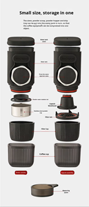 <span class=keywords><strong>Cafetera</strong></span> <span class=keywords><strong>Espresso</strong></span> Manual Portátil, 15 Bares, 2 en 1 para Café Molido y Cápsulas, Ecológica para Uso en Exteriores, Hoteles y Automóviles - Product Image 4