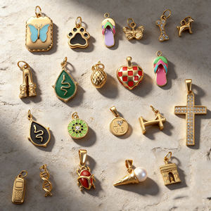 Neue Brooklyn Bridge Anhänger aus Edelstahl, PVD-vergoldet, edler Schmuck, Käfer, Hundepfotenabdruck, Knochen, DIY-Charms für Damen-Halsketten - Product Image 3