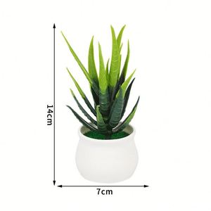 Pianta Verde Artificiale in Vaso per Ufficio, Soggiorno, <span class=keywords><strong>Balcone</strong></span>, Scrivania, <span class=keywords><strong>Piccolo</strong></span> Paesaggio Verde in Vaso - Product Image 5
