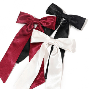 Neue Quaste Band Bogen Mädchen Haar Klaue einfarbig lange Schwanz Bowknot Bogen Haars pangen Frauen Stoff süße Band Ente <span class=keywords><strong>Clip</strong></span> Haar griffe - Product Image 3