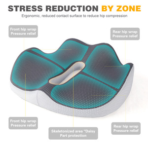 Coussin de siège ergonomique en mousse à mémoire de forme en forme de U pour le soutien lombaire et la correction de la posture avec un design respirant pour le bureau ou la maison - Product Image 3