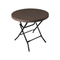 Ensemble de table et de chaises de bistrot d'extérieur en rotin PE pliable moderne, résistant aux intempéries, pour usage hôtelier