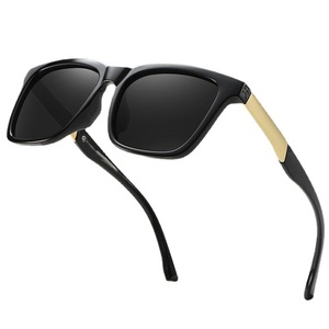 Lunettes de soleil tendance pour hommes, style aviateur polarisées, protection UV400, monture noire, matériau PC, verres TAC, pour la conduite et la pêche - Product Image 1