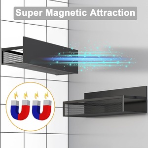 Étagère magnétique de rangement pour réfrigérateur et lave-linge, 4 niveaux, noire, organisateur de cuisine suspendu pour les essentiels du réfrigérateur - Product Image 4