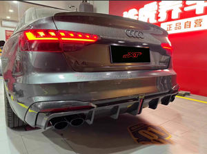 ABS Brillant Noir Carbone Motif Spoiler Lèvre Pour <span class=keywords><strong>Audi</strong></span> A4 <span class=keywords><strong>S4</strong></span> B10 Sport Berline Pare-chocs Arrière Diffuseur Bodykit <span class=keywords><strong>2020</strong></span> + - Product Image 6